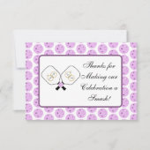 プレズピ結婚クレボールラベンダーパーソナライズされたノート サンキューカード (正面)