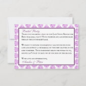 プレズピ結婚クレボールラベンダーパーソナライズされたノート サンキューカード (裏面)