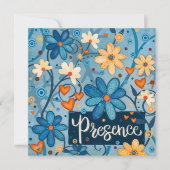 プレゼンスインスパイアのハートフローラかわいらし青 シーズンカード (正面)