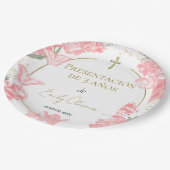 プレゼンタシオン3アニオス紙プレートバターフリスピンク ペーパープレート (アングル)