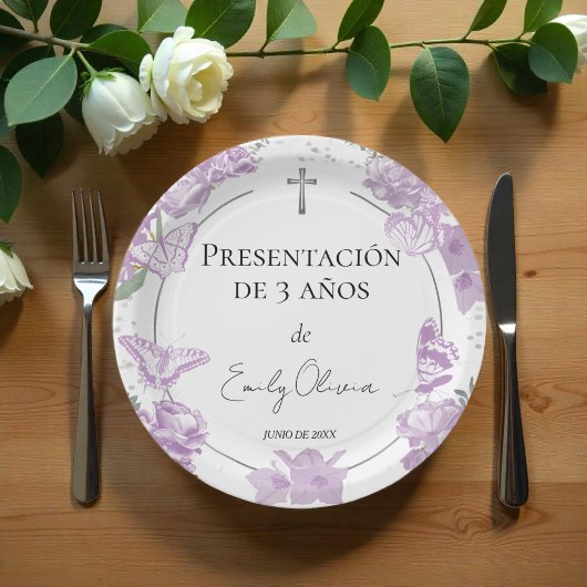 プレゼンタシオン3アニオス紙プレートバターフリス ペーパープレート