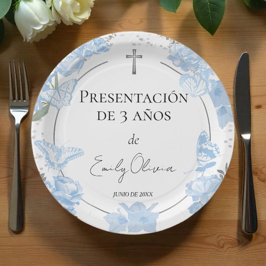 プレゼンタシオン3アニオス紙プレートバターフリス ペーパープレート