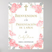 プレゼンタシオン3アニョスウェルカムサインバターフリスピンク ポスター (正面)