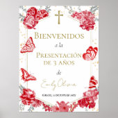 プレゼンタシオン3アニョスウェルカムサインバターフリスレッド ポスター (正面)