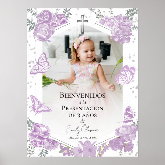 プレゼンタシオン3アニョス写真ウェルカムサインバターフリス ポスター (正面)