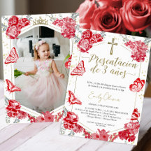 プレゼンタシオン3アニョス写真招待状蝶