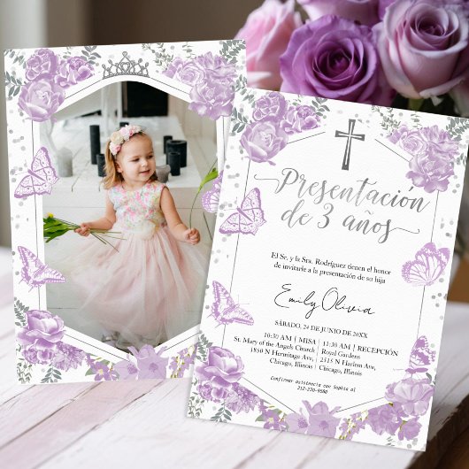 プレゼンタシオン3アニョス写真招待状蝶 招待状