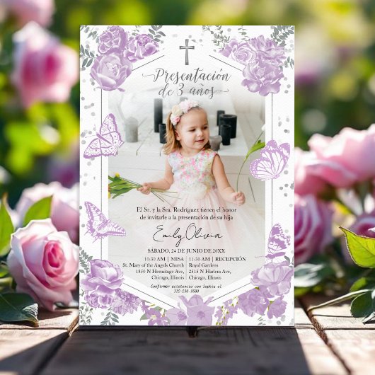 プレゼンタシオン3アニョス写真招待状蝶 招待状
