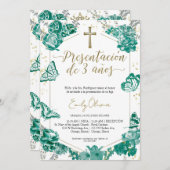 プレゼンタシオン3アニョス写真招待状蝶 招待状 (正面/裏面)