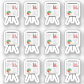 プレゼンテーションのビジネススクールの会議作業のアラーム シール (正面)