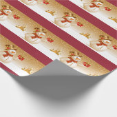 プレゼントが付いている雪だるま ラッピングペーパー (角)