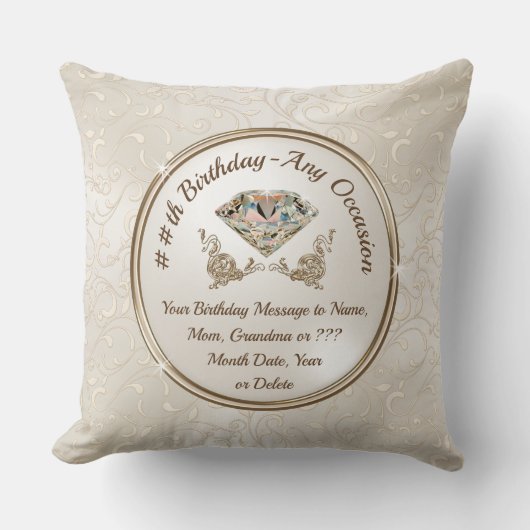 プレゼントすべてを持っている女性のための,誕生日 クッション (正面)
