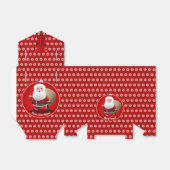 プレゼントでいっぱいのサックを持ったかわいいサンタクロース フェイバーボックス (折り畳みなし)