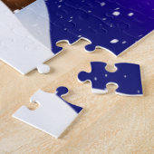 プレゼントでドッグサンタ屋上のトナカイをパーソナライズ ジグソーパズル (側面)