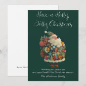 プレゼントで作られたコートのサンタクロースのホリデーカード シーズンカード (正面/裏面)