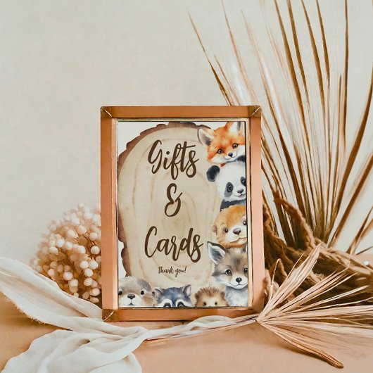 プレゼントとカードかわいい赤ちゃんシャワーのサイン ポスター