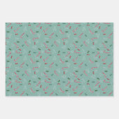 プレゼントとキャンディー付きサンタ。 ラッピングペーパーシート (正面2)