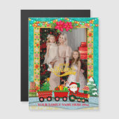 プレゼントとクリスマスツリーを乗せた汽車のサンタクロース (正面/裏面)