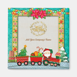 プレゼントとクリスマスツリーを乗せた汽車のサンタクロース マグネット