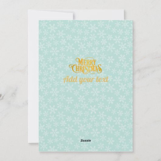 プレゼントとクリスマスツリーを持ったサンタクロースが電車に乗ってやってくる シーズンカード (裏面)