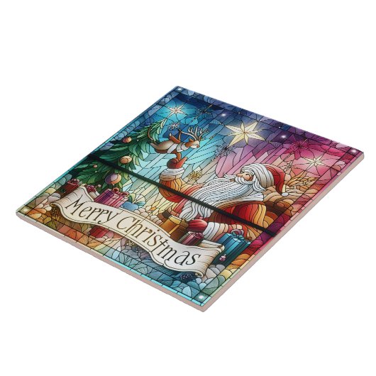 プレゼントとトナカイ付きサンタ タイル (側面)