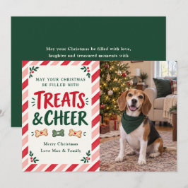 プレゼントと喜び クリスマスの犬の写真 シーズンカード