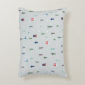 プレゼントと木と雪のクリスマスフォレスト アクセントクッション (正面(垂直))