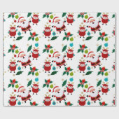 プレゼントと雪だるまクリスマス ラッピングペーパー (フラット)