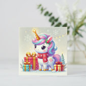 プレゼントと雪の結晶のユニコーン シーズンカード (スタンド正面)