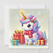 プレゼントと雪の結晶のユニコーン シーズンカード (正面)