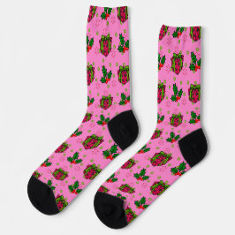 プレゼントとHolly_pink ソックス