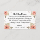 プレゼントなし喜びに注意してくださいウェディングギフトフローラシック エンクロージャーカード (正面)