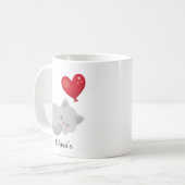 プレゼントに最適な名前入り かわいい猫の寝顔デザイン コーヒーマグカップ (正面左)