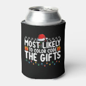 プレゼントに色分けコードをつけそうなクリスマス・ホリ 缶クーラー (缶正面)