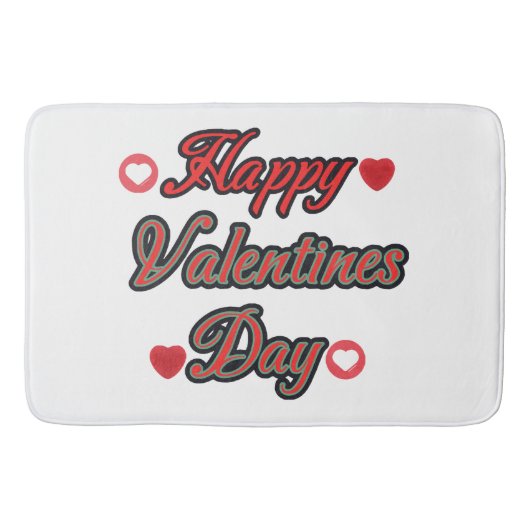 プレゼントに贈るハッピーバレンタイン バスマット (正面)