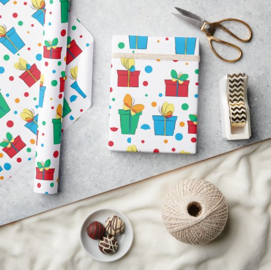 プレゼントのための包装紙 ラッピングペーパー (クラフト)