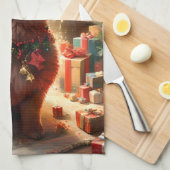 「プレゼントのアルパカ:クリスマスの物語」 キッチンタオル (四つ折り)