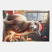 「プレゼントのアルパカ:クリスマスの物語」 キッチンタオル (横)