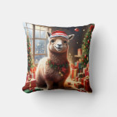 「プレゼントのアルパカ：クリスマスの物語」 クッション (正面)