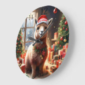 「プレゼントのアルパカ:クリスマスの物語」 ラージ壁時計 (傾斜)