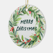 プレゼントのクリスマスオーナメントのように出席する セラミックオーナメント (左)