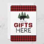 プレゼントのテーブルの印-樵のパーティー 招待状 (正面)