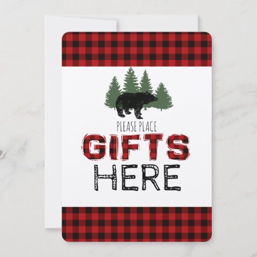 プレゼントのテーブルの印-樵のパーティー 招待状 (正面)