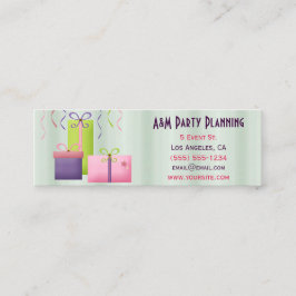 プレゼントのパーティーのプランナー スキニー名刺