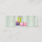 プレゼントのパーティーのプランナー スキニー名刺 (裏面)