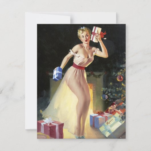 プレゼントのピンナップを揺らす 招待状 (正面)