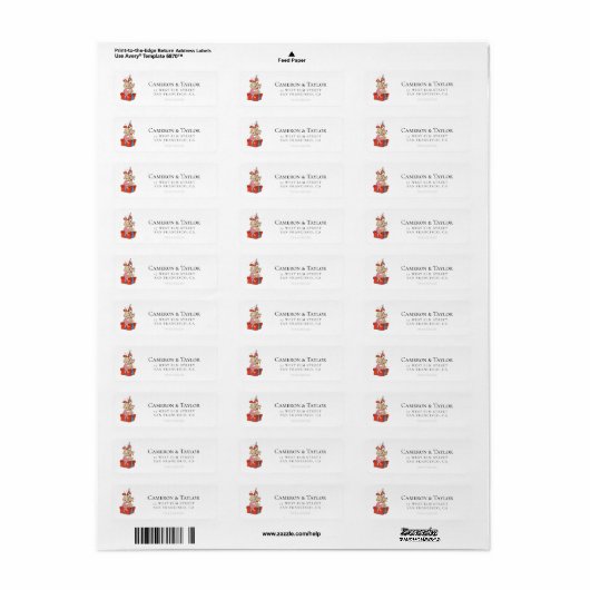 プレゼントの上のシンディ・ルー・フーとマックス ラベル (フルシート)