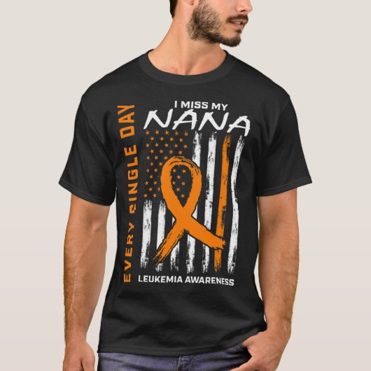プレゼントの損失ナナナオレンジ白血病認識度旗 Tシャツ (正面)
