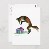 プレゼントの狐 ポストカード (正面/裏面)