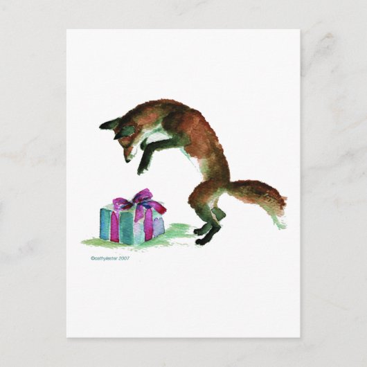 プレゼントの狐 ポストカード (正面)